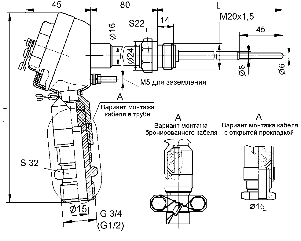 Внешний вид. Термопреобразователи с унифицированными выходными сигналами, http://oei-analitika.ru рисунок № 4