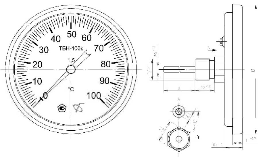 Внешний вид. Термометры биметаллические показывающие, http://oei-analitika.ru рисунок № 2