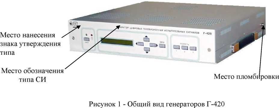 Внешний вид. Генераторы цифровых телевизионных испытательных сигналов, http://oei-analitika.ru рисунок № 1