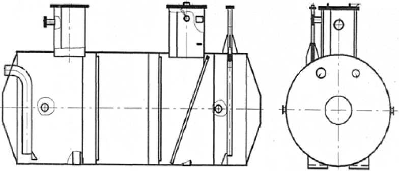 Внешний вид. Резервуар стальной горизонтальный цилиндрический, http://oei-analitika.ru рисунок № 1