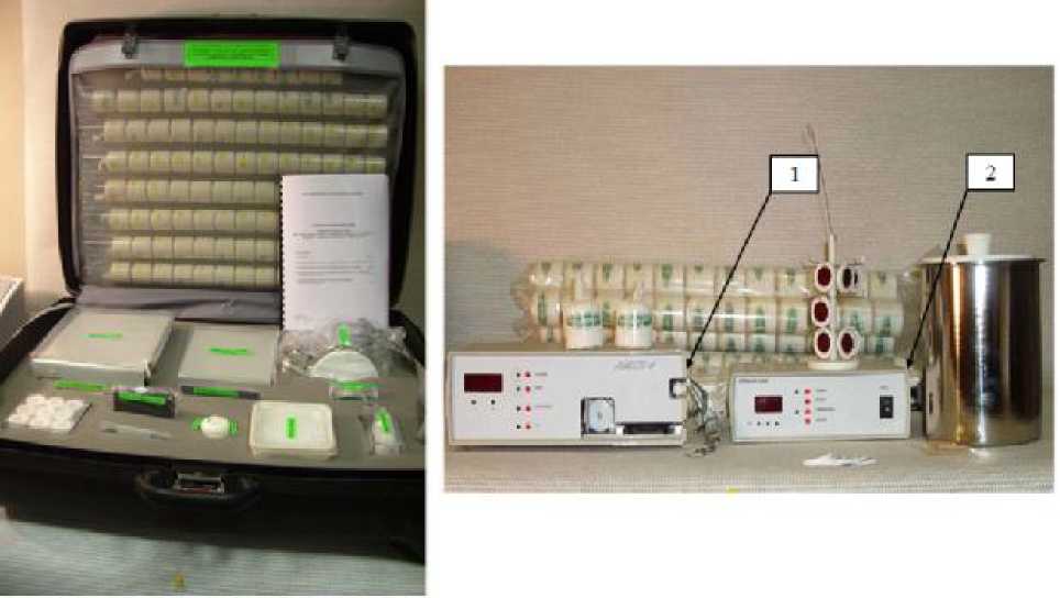 Внешний вид. Комплекты аппаратуры для измерения средней объемной активности радона в воздухе трековым методом, http://oei-analitika.ru рисунок № 1