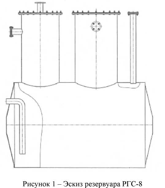 Внешний вид. Резервуар стальной горизонтальный цилиндрический, http://oei-analitika.ru рисунок № 1