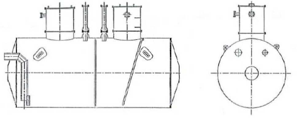 Внешний вид. Резервуары стальные горизонтальные цилиндрические, http://oei-analitika.ru рисунок № 1