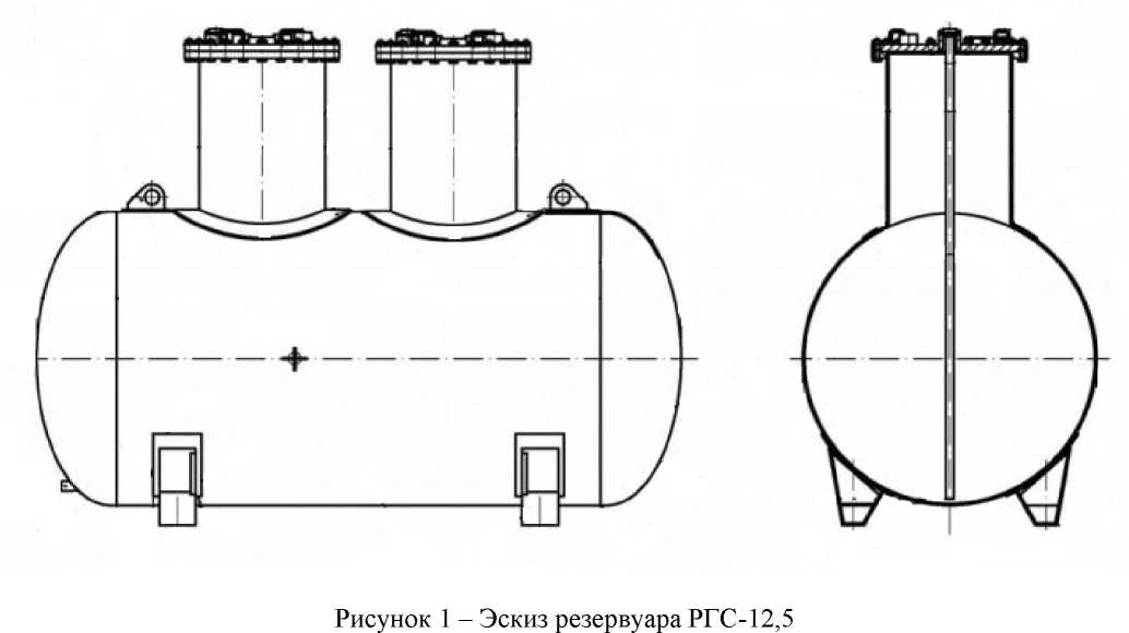 Внешний вид. Резервуары стальные горизонтальные цилиндрические, http://oei-analitika.ru рисунок № 1