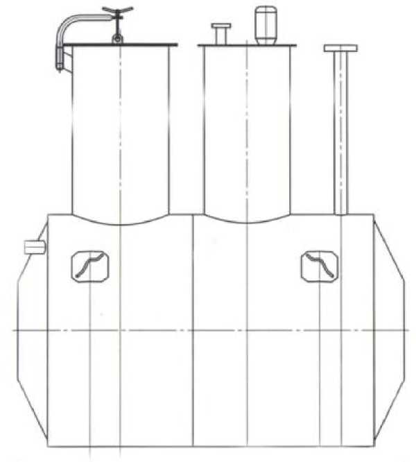 Внешний вид. Резервуар горизонтальный стальной цилиндрический, http://oei-analitika.ru рисунок № 1