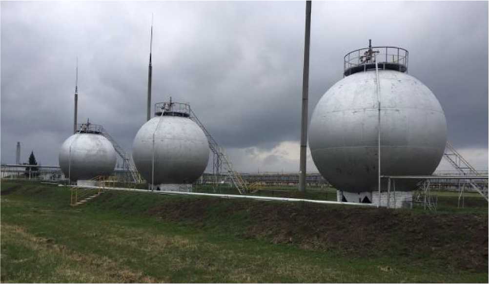 Внешний вид. Резервуары стальные сферические (шаровые), http://oei-analitika.ru рисунок № 1