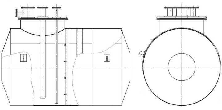 Внешний вид. Резервуары стальные горизонтальные цилиндрические, http://oei-analitika.ru рисунок № 2
