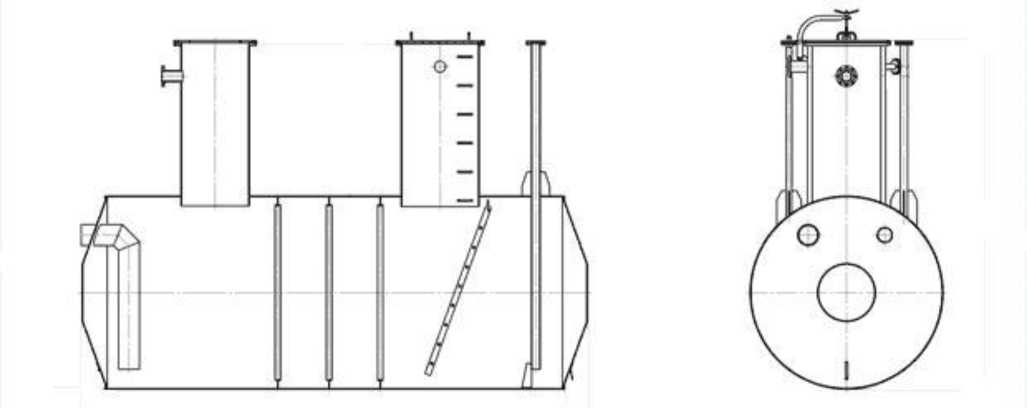 Внешний вид. Резервуары стальные горизонтальные цилиндрические, http://oei-analitika.ru рисунок № 1