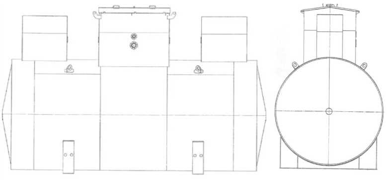 Внешний вид. Резервуары стальные горизонтальные цилиндрические, http://oei-analitika.ru рисунок № 1