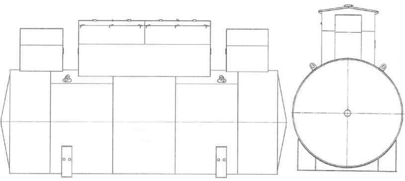 Внешний вид. Резервуары стальные горизонтальные цилиндрические, http://oei-analitika.ru рисунок № 2