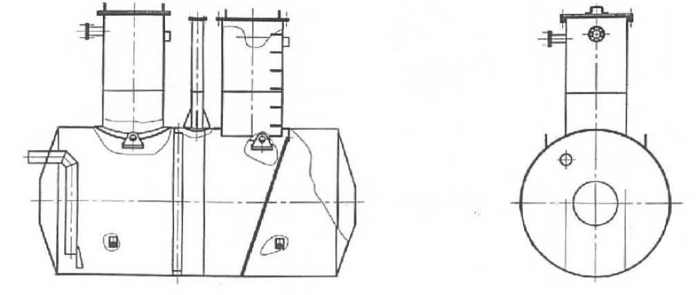 Внешний вид. Резервуар стальной горизонтальный цилиндрический, http://oei-analitika.ru рисунок № 1