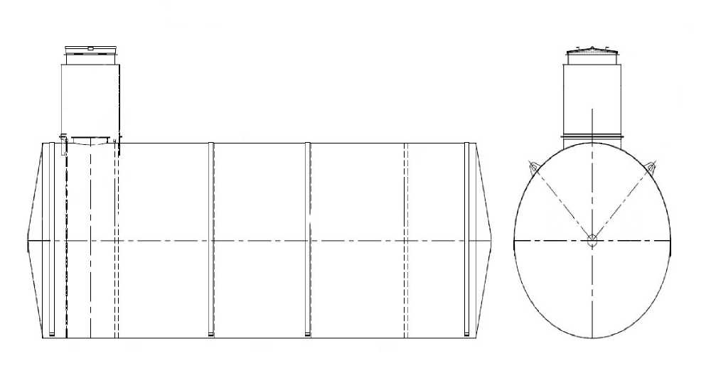 Внешний вид. Резервуары стальные горизонтальные цилиндрические, http://oei-analitika.ru рисунок № 1