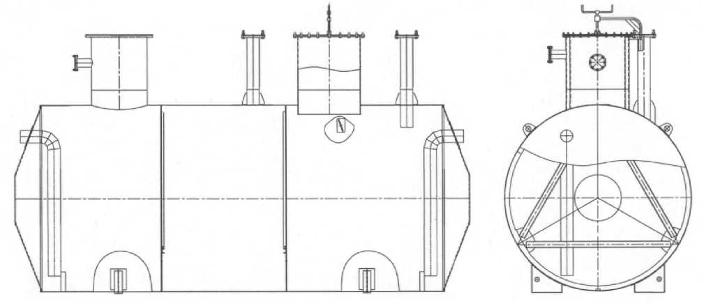 Внешний вид. Резервуары стальные горизонтальные цилиндрические, http://oei-analitika.ru рисунок № 1