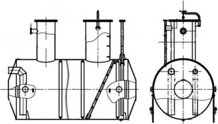 Внешний вид. Резервуар горизонтальный стальной цилиндрический, http://oei-analitika.ru рисунок № 3