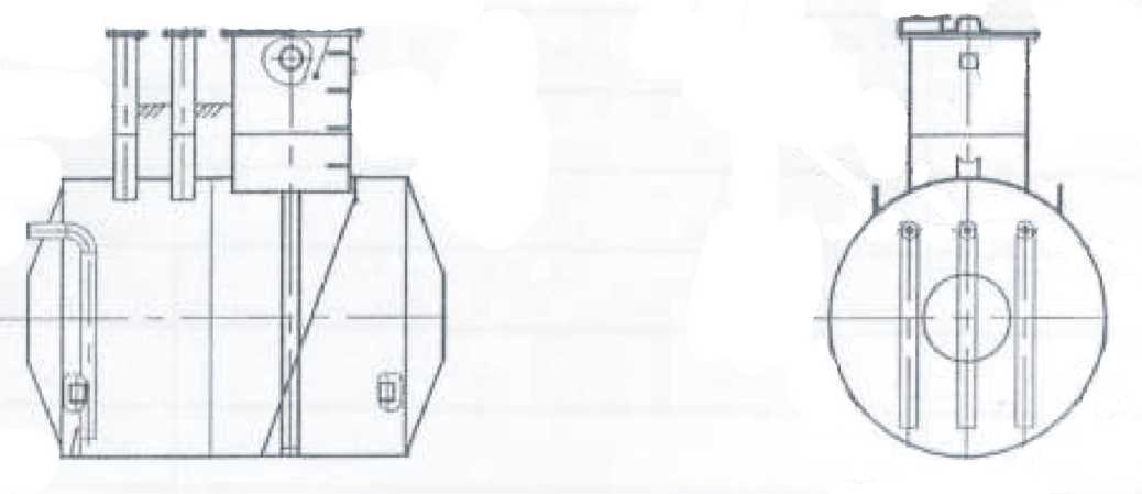 Внешний вид. Резервуар горизонтальный стальной цилиндрический, http://oei-analitika.ru рисунок № 2