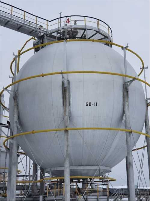 Внешний вид. Резервуары стальные шаровые, http://oei-analitika.ru рисунок № 2