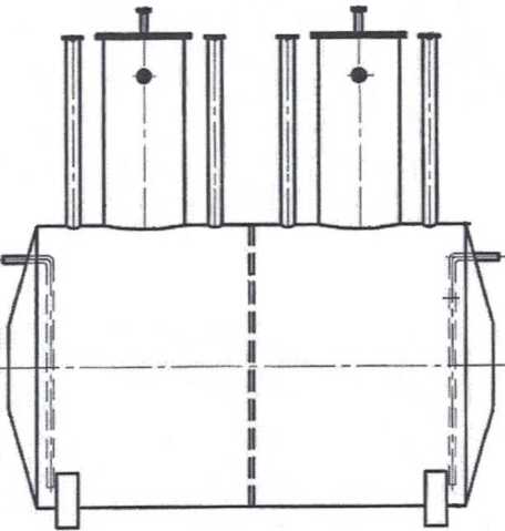 Внешний вид. Резервуар горизонтальный стальной цилиндрический, http://oei-analitika.ru рисунок № 1