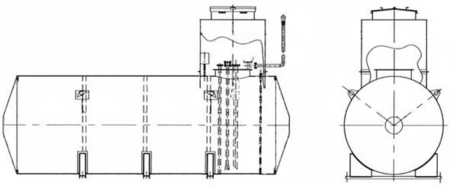 Внешний вид. Резервуары стальные горизонтальные цилиндрические, http://oei-analitika.ru рисунок № 3