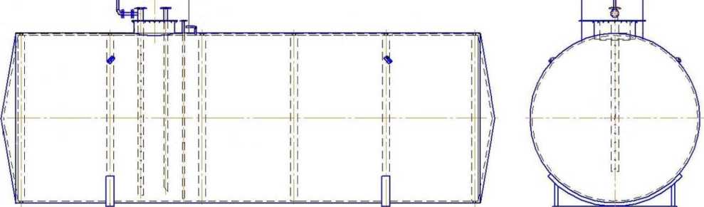 Внешний вид. Резервуар стальной горизонтальный цилиндрический, http://oei-analitika.ru рисунок № 2