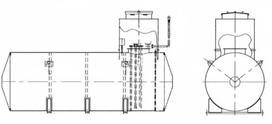 Внешний вид. Резервуары стальные горизонтальные цилиндрические, http://oei-analitika.ru рисунок № 2
