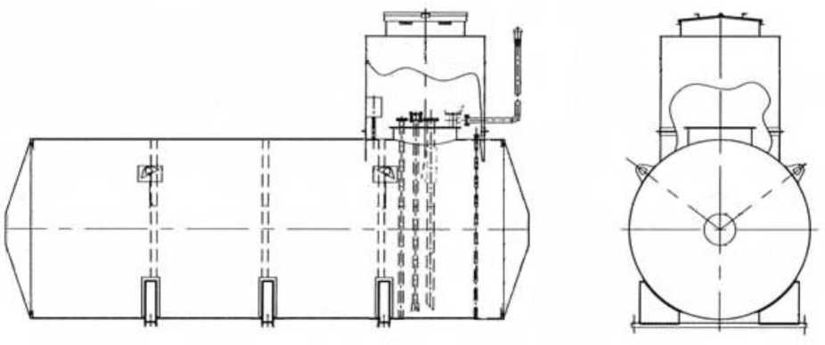 Внешний вид. Резервуары стальные горизонтальные цилиндрические, http://oei-analitika.ru рисунок № 3