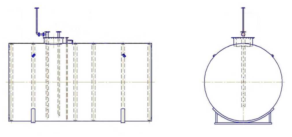Внешний вид. Резервуар стальной горизонтальный цилиндрический, http://oei-analitika.ru рисунок № 2