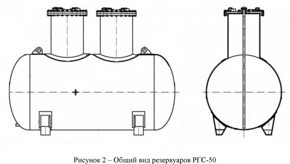 Внешний вид. Резервуары стальные горизонтальные цилиндрические, http://oei-analitika.ru рисунок № 2