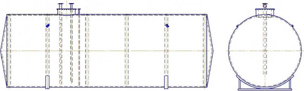 Внешний вид. Резервуар стальной горизонтальный цилиндрический, http://oei-analitika.ru рисунок № 2