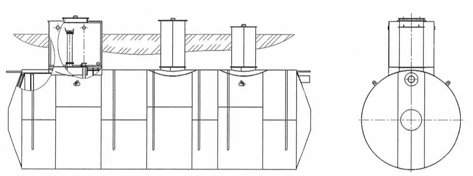 Внешний вид. Резервуары горизонтальные стальные цилиндрические, http://oei-analitika.ru рисунок № 2