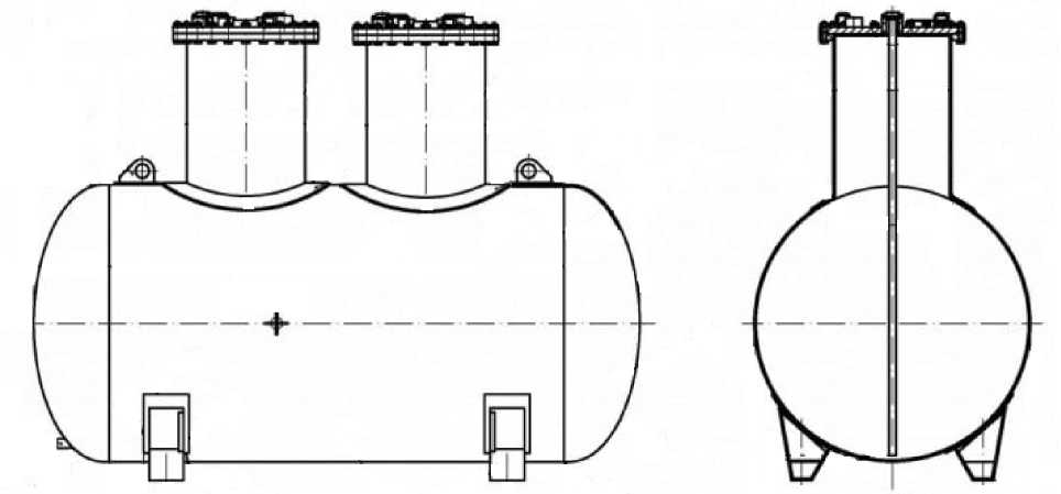 Внешний вид. Резервуары стальные горизонтальные цилиндрические, http://oei-analitika.ru рисунок № 3