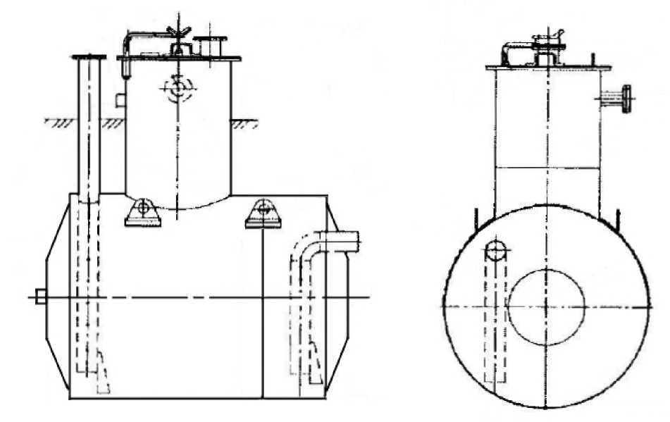 Внешний вид. Резервуар стальной горизонтальный цилиндрический, http://oei-analitika.ru рисунок № 1