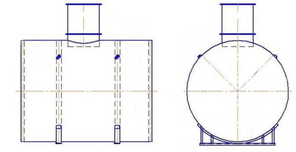 Внешний вид. Резервуары стальные горизонтальные цилиндрические, http://oei-analitika.ru рисунок № 1