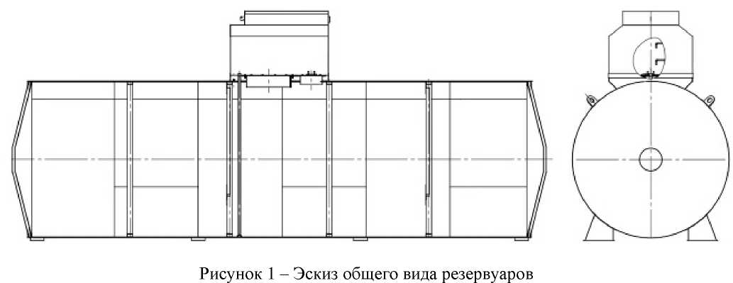 Внешний вид. Резервуары горизонтальные стальные цилиндрические, http://oei-analitika.ru рисунок № 1