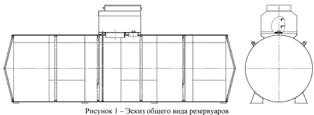 Внешний вид. Резервуары горизонтальные стальные двустенные, http://oei-analitika.ru рисунок № 1