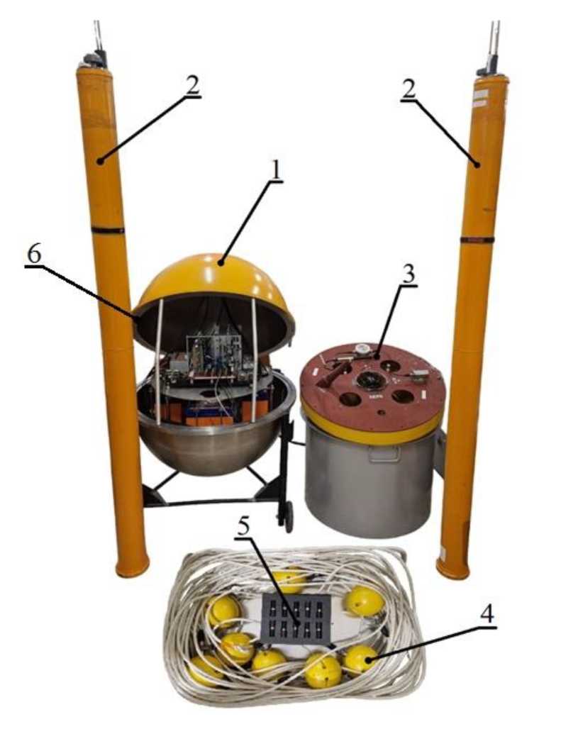 Внешний вид. Установка для векторно-фазовых измерений на базе автономной донной станции с глубоководным и мелководным носителями первичных измерительных преобразователей, http://oei-analitika.ru рисунок № 1