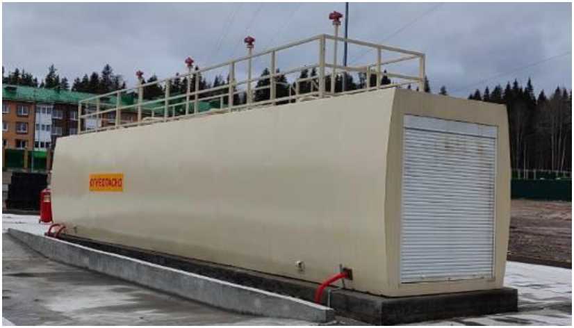 Внешний вид. Резервуар горизонтальный цилиндрический двустенный наземный, http://oei-analitika.ru рисунок № 1