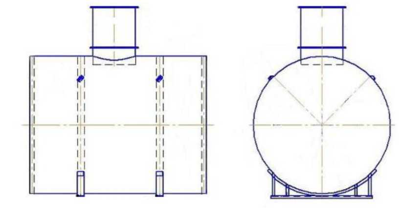 Внешний вид. Резервуары стальные горизонтальные цилиндрические, http://oei-analitika.ru рисунок № 1