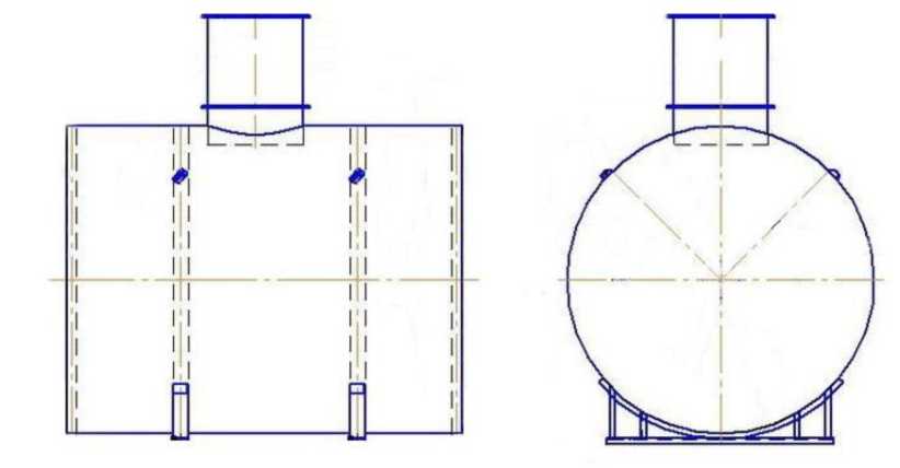 Внешний вид. Резервуары стальные горизонтальные цилиндрические, http://oei-analitika.ru рисунок № 1
