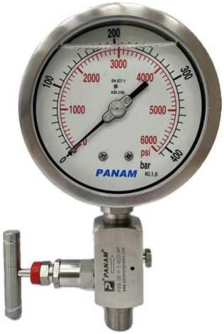 Внешний вид. Манометры, вакуумметры, мановакуумметры показывающие с трубкой Бурдона PANAM (-), http://oei-analitika.ru