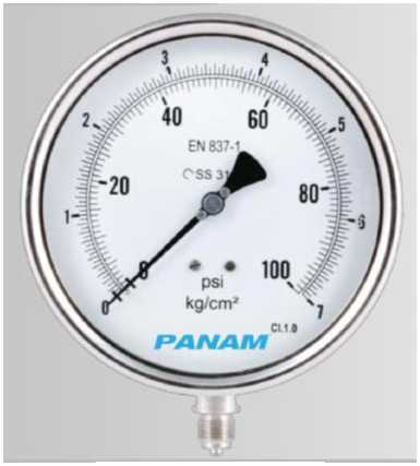 Внешний вид. Манометры, вакуумметры, мановакуумметры показывающие с трубкой Бурдона PANAM, http://oei-analitika.ru рисунок № 4