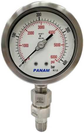 Внешний вид. Манометры, вакуумметры, мановакуумметры показывающие с трубкой Бурдона PANAM, http://oei-analitika.ru рисунок № 7