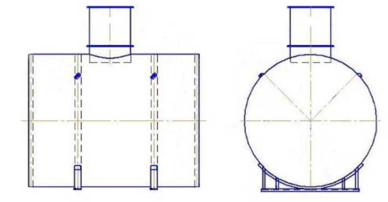 Внешний вид. Резервуары стальные горизонтальные цилиндрические, http://oei-analitika.ru рисунок № 1