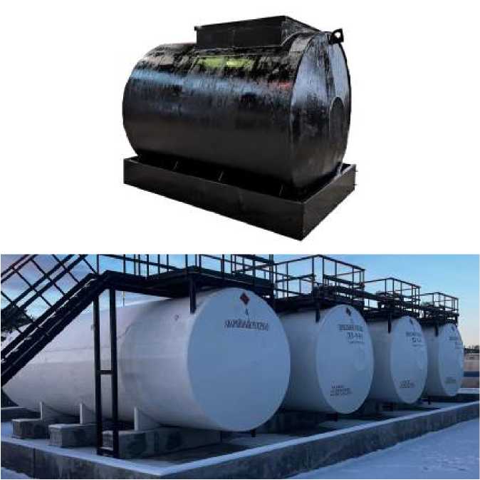 Внешний вид. Резервуары стальные горизонтальные для хранения жидких сред, http://oei-analitika.ru рисунок № 1