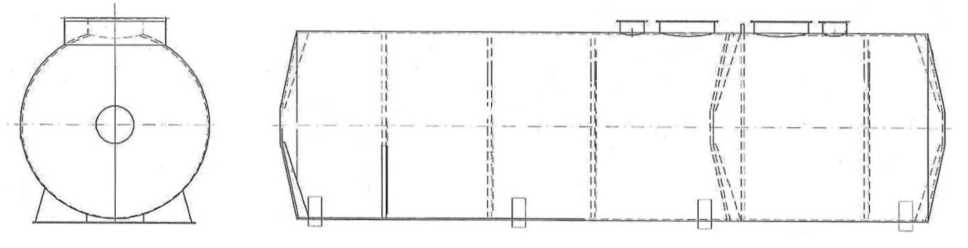 Внешний вид. Резервуар стальной горизонтальный цилиндрический, http://oei-analitika.ru рисунок № 2