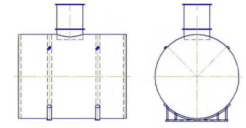 Внешний вид. Резервуары стальные горизонтальные цилиндрические, http://oei-analitika.ru рисунок № 2