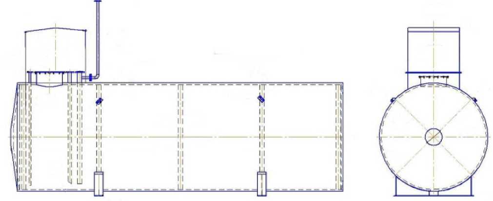 Внешний вид. Резервуары стальные горизонтальные цилиндрические, http://oei-analitika.ru рисунок № 1