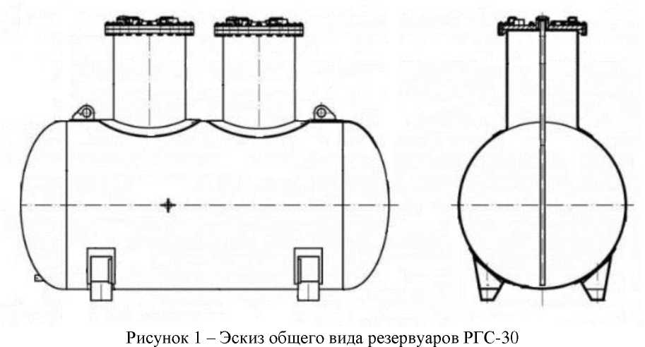 Внешний вид. Резервуары стальные горизонтальные цилиндрические, http://oei-analitika.ru рисунок № 1