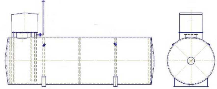 Внешний вид. Резервуары стальные горизонтальные цилиндрические, http://oei-analitika.ru рисунок № 1