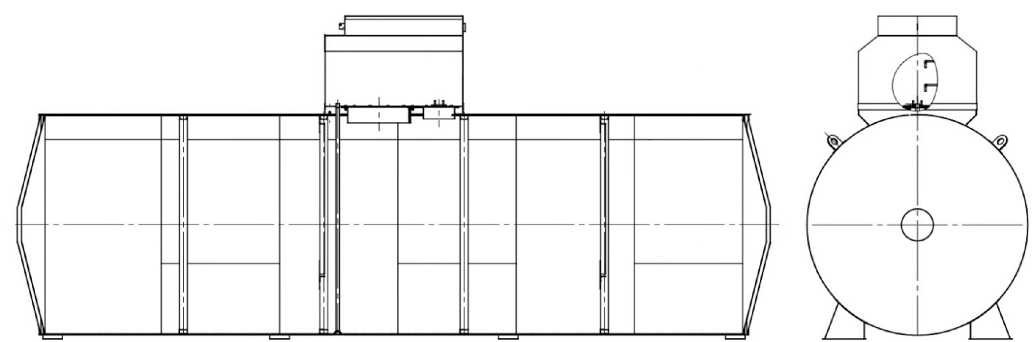 Внешний вид. Резервуары горизонтальные стальные цилиндрические, http://oei-analitika.ru рисунок № 1