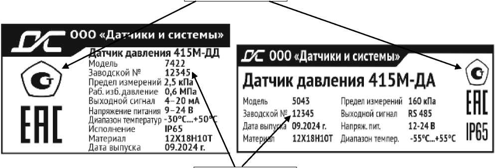 Внешний вид. Датчики давления (415М), http://oei-analitika.ru 